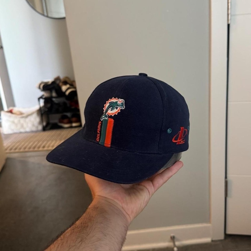 Vintage 90s Miami Dolphins NFL Pro Line Logo Athletic Snapback Hat Cap